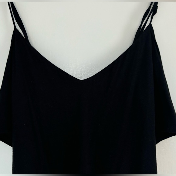 VELVET by Graham&Spencer Lg Black MidiRuche Straps w/cap sleeve- GUC - Picture 7 of 9